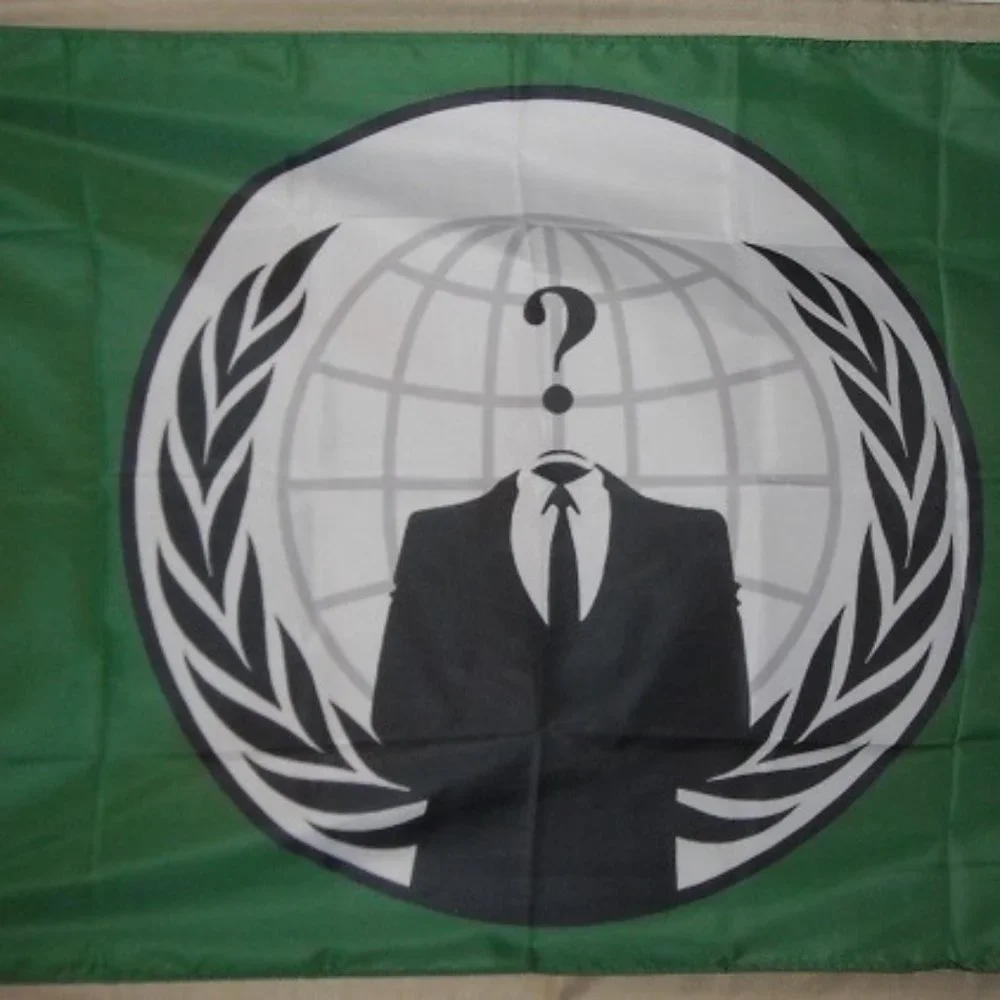 Anonymous Hacker Corporate 3'x5' Green horizontal Flag Banner Occupy Ukraine